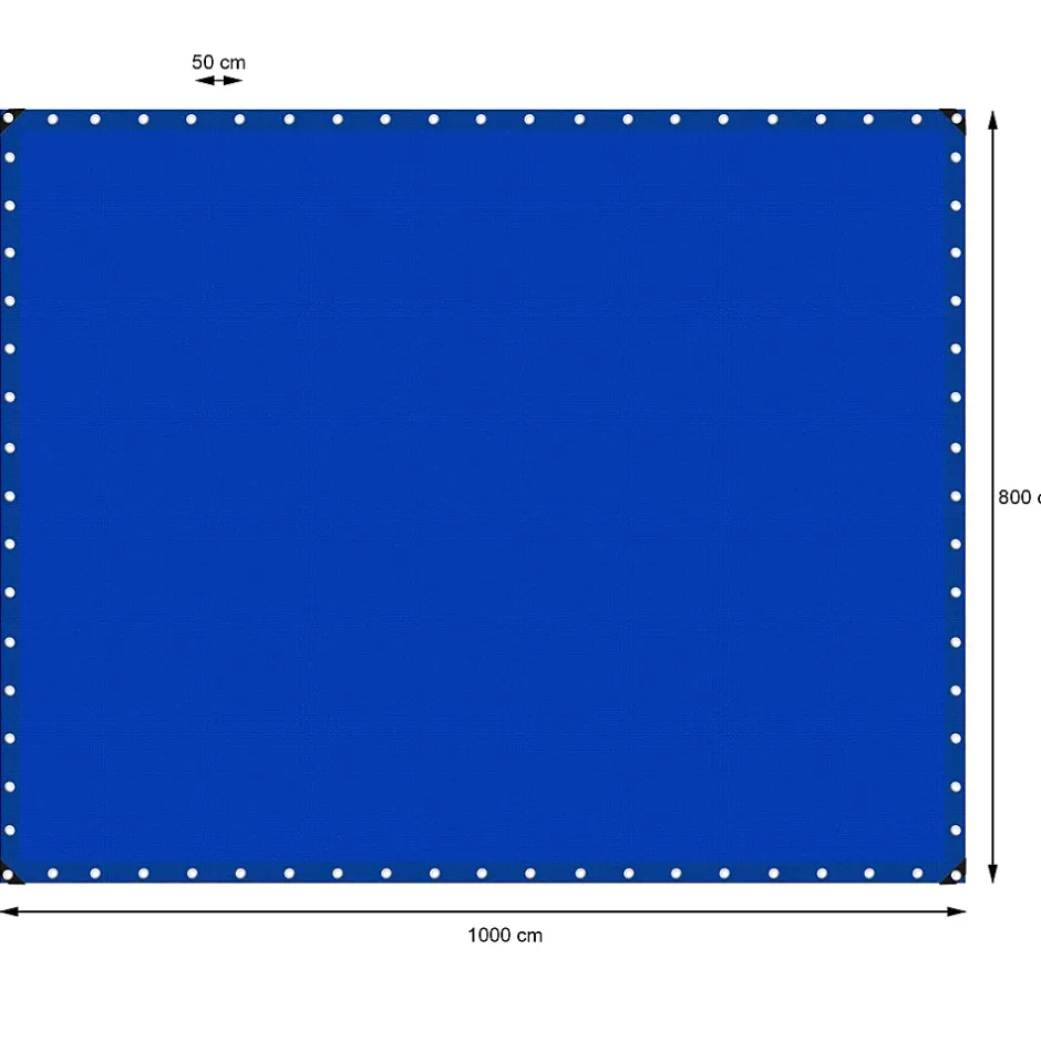 ECD Germany Bâche de couverture étanche protection en PE avec oeillets 8x10 m 180 g/m² bleu