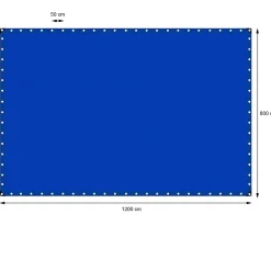 ECD Germany Bâche de couverture étanche protection en PE avec oeillets 8x12m 260 g/m² bleu* Etendoir À Linge