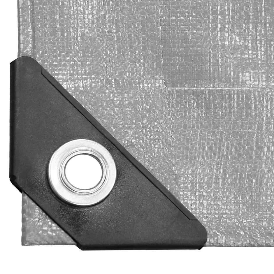 ECD Germany Bâche de couverture étanche protection en PE avec oeillets 6x10 m 260 g/m² gris* Etendoir À Linge