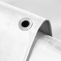 ECD Germany Bâche de couverture étanche protection en PE avec oeillets 1,5x12m 260g/m² blanc