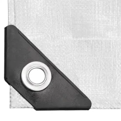ECD Germany Bâche de couverture étanche protection en PE avec oeillets 1,5x12m 260g/m² blanc