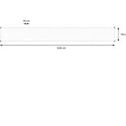 ECD Germany Bâche de couverture étanche protection en PE avec oeillets 1,5x12m 260g/m² blanc