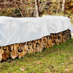 ECD Germany Bâche de couverture étanche protection en PE avec oeillets 1,5x12m 260g/m² blanc