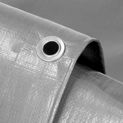 ECD Germany Bâche de couverture étanche protection en PE avec oeillets 1,5x12m 180 g/m² gris* Etendoir À Linge
