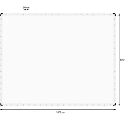 ECD Germany Bâche de couverture étanche protection en PE avec oeillets 8x10m 180 g/m² blanc