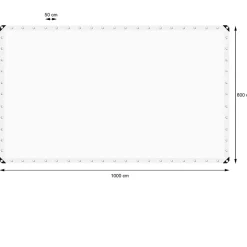 ECD Germany Bâche de couverture étanche protection en PE avec oeillets 6x10m 180 g/m² blanc