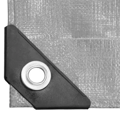 ECD Germany Bâche de couverture étanche protection en PE avec oeillets 3x5 m 180 g/m² gris