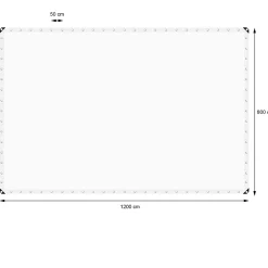 ECD Germany Bâche de couverture étanche protection en PE avec oeillets 8x12 m 260g/m² blanc