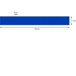 ECD Germany Bâche de couverture étanche protection en PE avec oeillets 1,5x12m 180 g/m² bleu