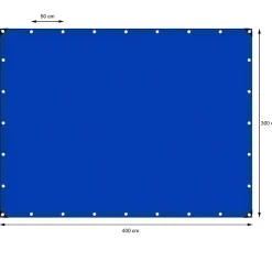ECD Germany Bâche de couverture étanche protection en PE avec oeillets 3x4 m 260 g/m² bleu