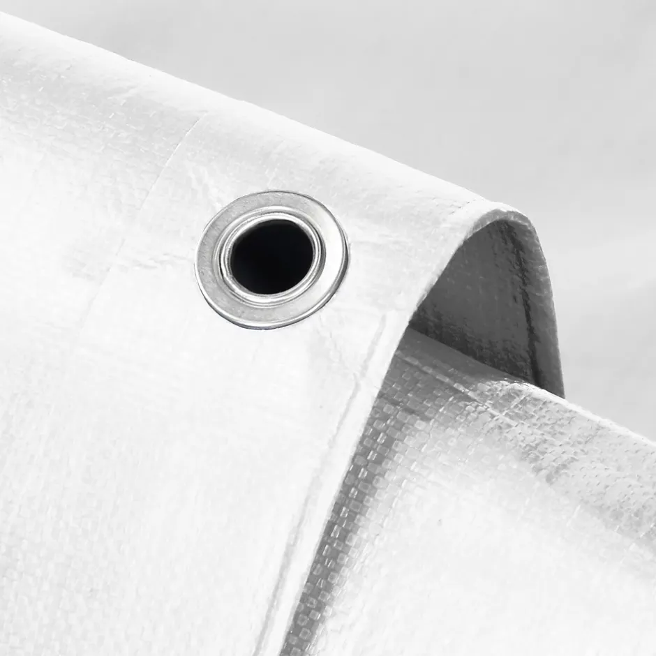 ECD Germany Bâche de couverture étanche protection en PE avec oeillets 1,5x6m 180 g/m² blanc