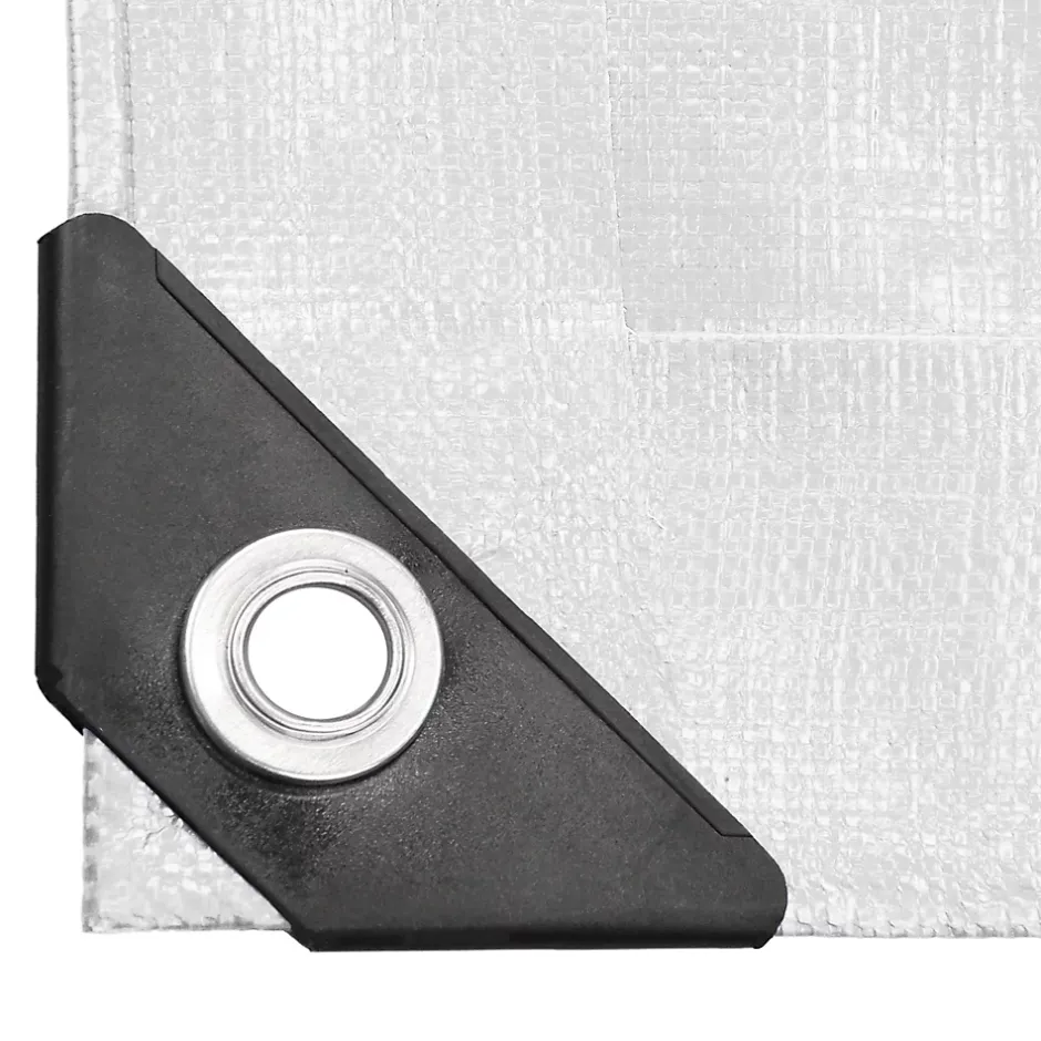 ECD Germany Bâche de couverture étanche protection en PE avec oeillets 1,5x6m 180 g/m² blanc