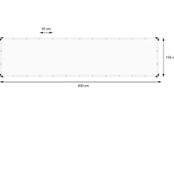 ECD Germany Bâche de couverture étanche protection en PE avec oeillets 1,5x6m 180 g/m² blanc