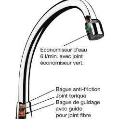 Delabie Bec par dessus - F 1/2' - 150 mm - Avec aérateur -* Accessoire De Robinet