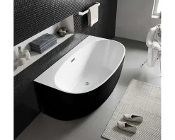 Sanita BELINA - Baignoire semi-ilot - Noir - 88x169x58cm* Baignoire Îlot