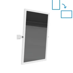 Bemeta HELP Miroir mural PMR portrait ou paysage 60x40cm, Acier inoxydable, Blanc (301401034)