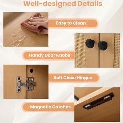 Giantex Bibliotheque avec 4 Niveaux d'Étagères Ouvertes en Bois,avec Cadre Métallique et Armoire 2 Niveaux, pour Salon, Chambre, Cuisine* Etagère Salle De Bains