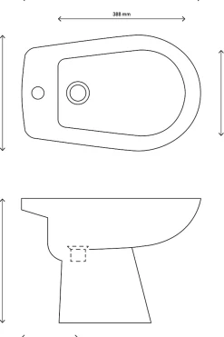 GoodHome Bidet à poser, H.38 x l.35,5 cm, blanc, Baciu* Bidet