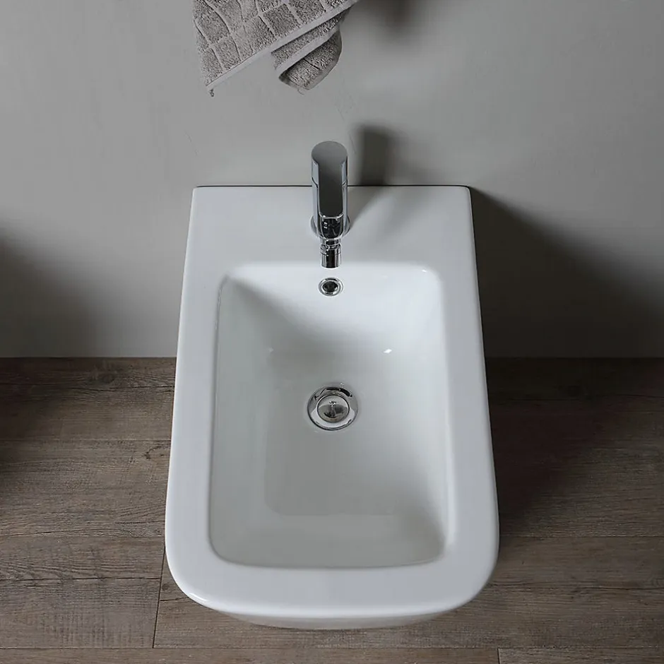 Kiamami Valentina Bidet Au Sol Carré En Céramique Murale - Rock* Bidet