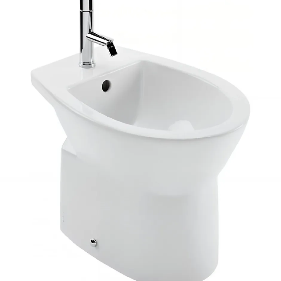 Sanindusa Bidet compact gain de place Easy céramique traditionnelle a poser au sol blanc* Bidet