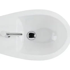 Sanindusa Bidet compact gain de place Easy céramique traditionnelle a poser au sol blanc
