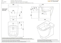 Sanindusa Bidet céramique traditionnelle Look a poser au sol avec trou passage flexible blanc* Bidet