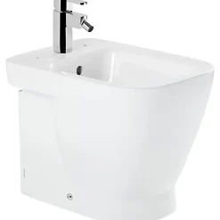 Sanindusa Bidet céramique traditionnelle Look avec trous pour abattant blanc (abattant, robinet et vidage non inclus)