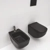 Kiamami Valentina Bidet Et Toilettes Suspendus En Céramique Noir Mat Mozart