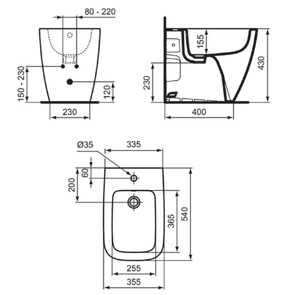 Ideal Standard Bidet sur pied i.Life B