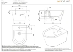 Sanindusa Bidet suspendu céramique traditionnelle UrbY blanc* Bidet