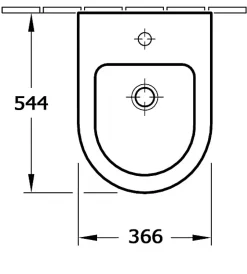 Bernstein Bidet suspendu de qualité supérieure CH2019V - Avec siphon, Avec bonde Pop Up, Avec robinet 1238C* Bidet
