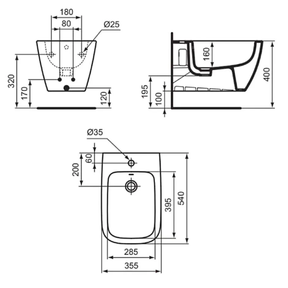 Ideal Standard Bidet suspendu i.Life B