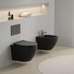 Kiamami Valentina Bidet Suspendu Rond Noir Mat - Folk* Bidet