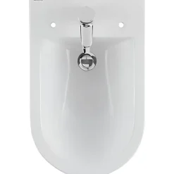 Sanindusa Bidet UrbY Compact gain de place céramique pose au sol avec trous abattant (abattant non compris) blanc* Bidet