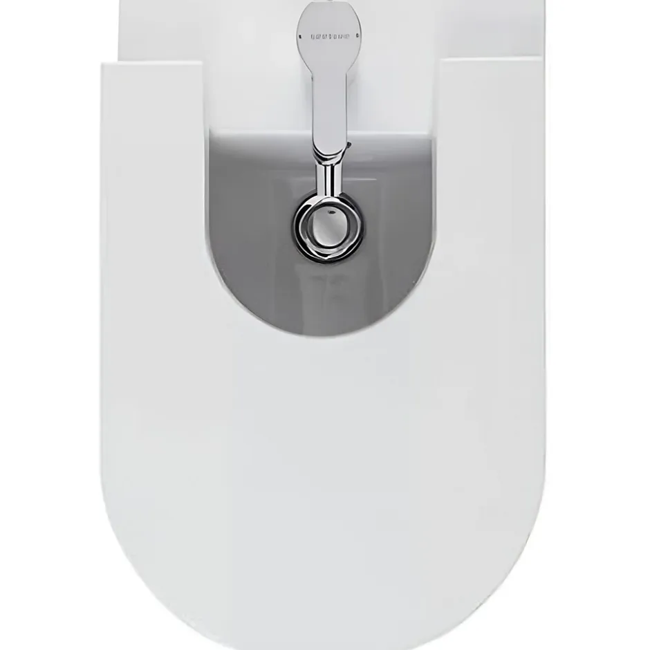 Sanindusa Bidet UrbY Plus céramique traditionnelle pose au sol avec trous abattant (abattant non compris) blanc* Bidet