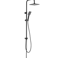 Hydroland BLACKROMA Colonne de douche sans mitigeur hauteur réglable 80 à 115 cm, Noir mat
