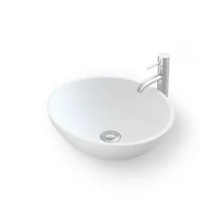 Ambra BOLÉA - Vasque ronde à poser 40 cm en solide surface - Design épuré et contemporain