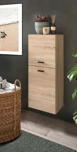 Xonox Boston - Meuble bas (L/H/P : 30x80x29 cm) en mélaminé chêne* Armoire De Salle De Bains