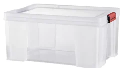Sundis Boîte de rangement avec couvercle Clip’n store 27 L transparent* Accessoire Buanderie