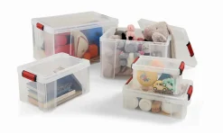 Sundis Boîte de rangement avec couvercle Clip’n store 27 L transparent* Accessoire Buanderie