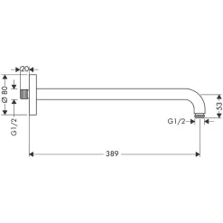 Hansgrohe Bras de douche M 38,9 cm Chromé