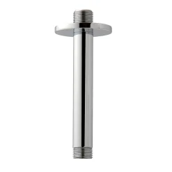 Kibath Bras de douche rond de 20 cm, montage au plafond, finition chromée, en laiton