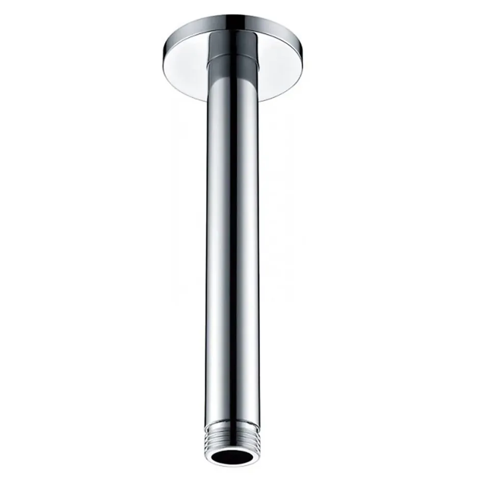 Kibath Bras de douche rond de 20 cm, montage au plafond, finition chromée, en laiton