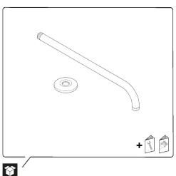 Duravit Bras de tête de douche en laiton, Barre de douche fixation murale 41cm (sans tête de douche) - Or poli