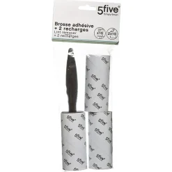 5Five Brosse à vêtements 2 recharges Gris - Gris -
