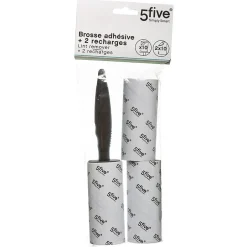 5Five Brosse à vêtements 2 recharges Gris - Gris -