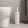 Brosse WC et support Gomma en polypropylène coloris blanc Ø9,3 x H.36 cm