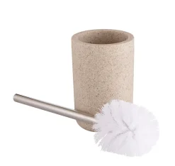 GoodHome Brosse WC et support Jubba en polyrésine et acier inoxydable coloris beige* Accessoire Wc