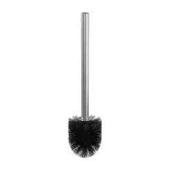 Brosse WC manche acier inoxydable brosse en polypropylène noire Ø7,5 x H.33 cm* Accessoire Wc