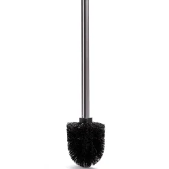 MSV Brosse WC manche acier inoxydable brosse noire H.32 cm